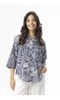 Orientique Aksharay Navy Aksharay Navy Print Shirt  
