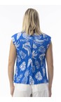 Orientique Blue Comodoro Blue Print Collar Top  