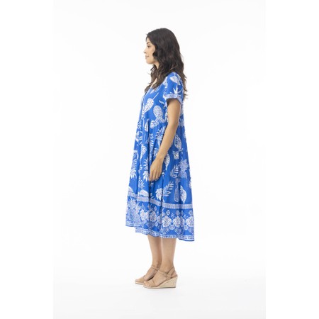 Orientique Comodoro Blue Print Layers Dress - Blue