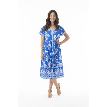 Orientique Comodoro Blue Print Layers Dress - Blue