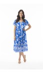 Orientique Blue Comodoro Blue Print Layers Dress  