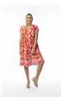 Orientique Red Comodoro Red Print Layers Dress  