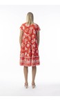 Orientique Red Comodoro Red Print Layers Dress  
