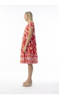 Orientique Red Comodoro Red Print Layers Dress  
