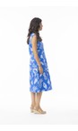 Orientique Blue Comodoro Blue Print Pleated Dress  