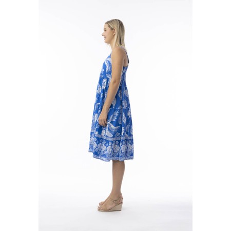 Orientique Comodoro Blue Print Strappy Dress - Blue