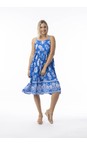 Orientique Blue Comodoro Blue Print Strappy Dress  