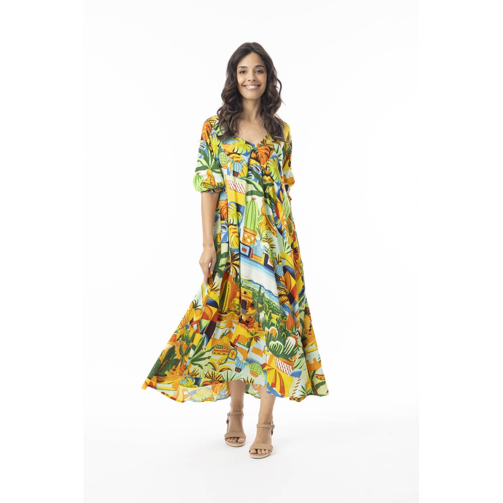 Orientique Guatemala Print Bias Dress Guatemala