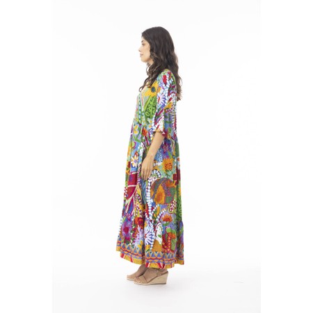 Orientique Ipanema Print Frill Midi Dress - Multicoloured