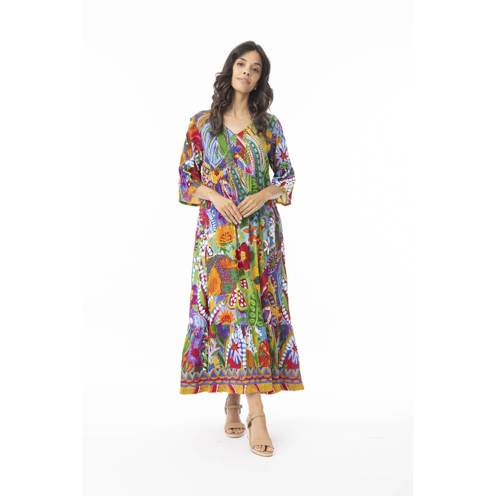 Orientique Ipanema Print Frill Midi Dress Ipanema