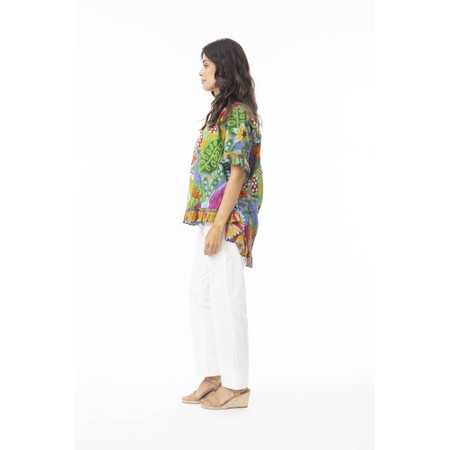 Orientique Ipanema Print Frill Top - Multicoloured
