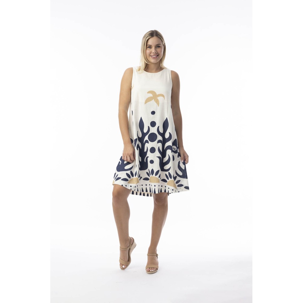 Orientique Nazca Print Sleeveless  Dress Nazca