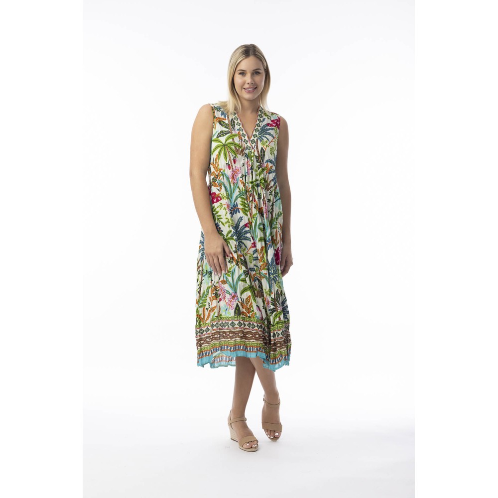 Orientique Ovahe Print Midi Dress Ovahe