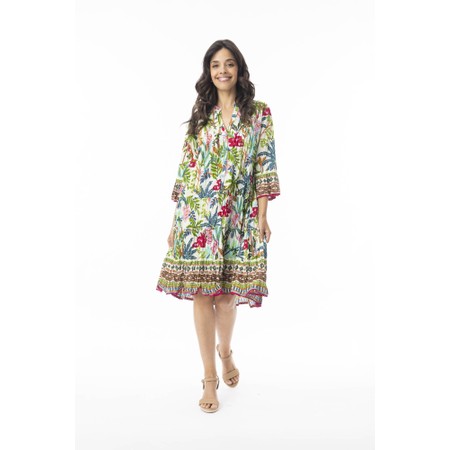 Orientique Ovahe Print Pleated Dress - Multicoloured