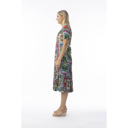 Orientique Sao Bento Print Godet Dress - Multicoloured