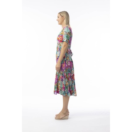 Orientique Selaron Print Godet Dress - Multicoloured
