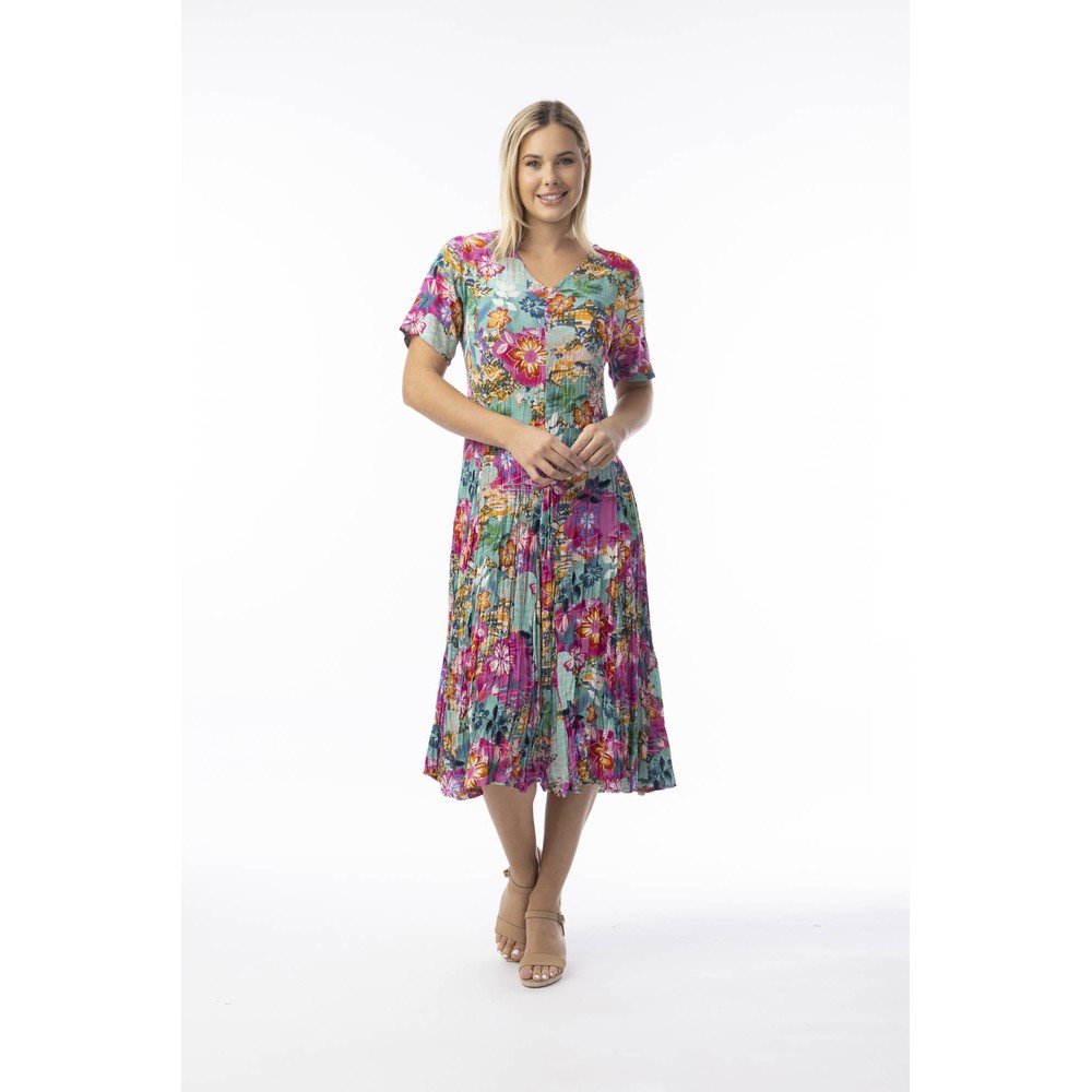 Orientique Selaron Print Godet Dress Selaron