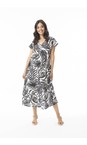 Orientique Suriname Black Suriname Black Print Bias Dress  