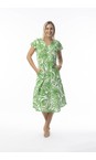 Orientique Suriname Green Suriname Green Print Bias Dress  
