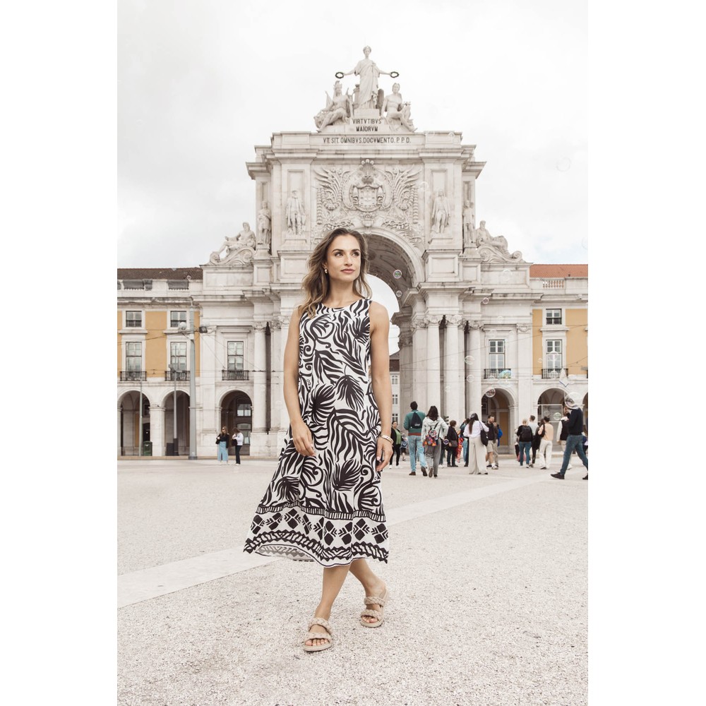 Orientique Suriname Black Print Maxi Dress Suriname Black
