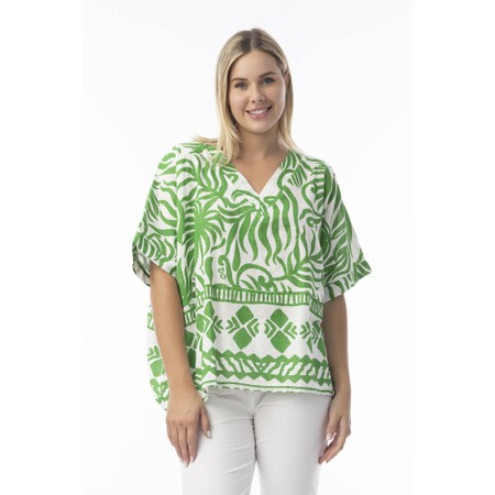 Orientique Suriname Green Print Top - Green