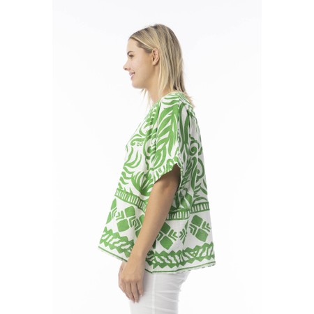 Orientique Suriname Green Print Top - Green