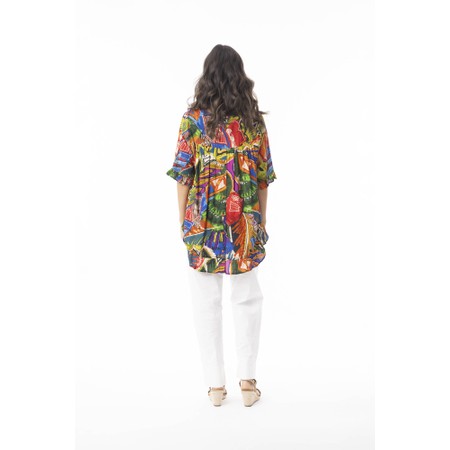 Orientique Torgua Print Frill Top - Multicoloured