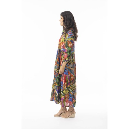 Orientique Torgua Print Midi Collar Dress - Multicoloured