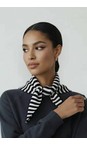Gemini Label Accessories Black  Triangle Neck Black Stripe Wool Scarf  