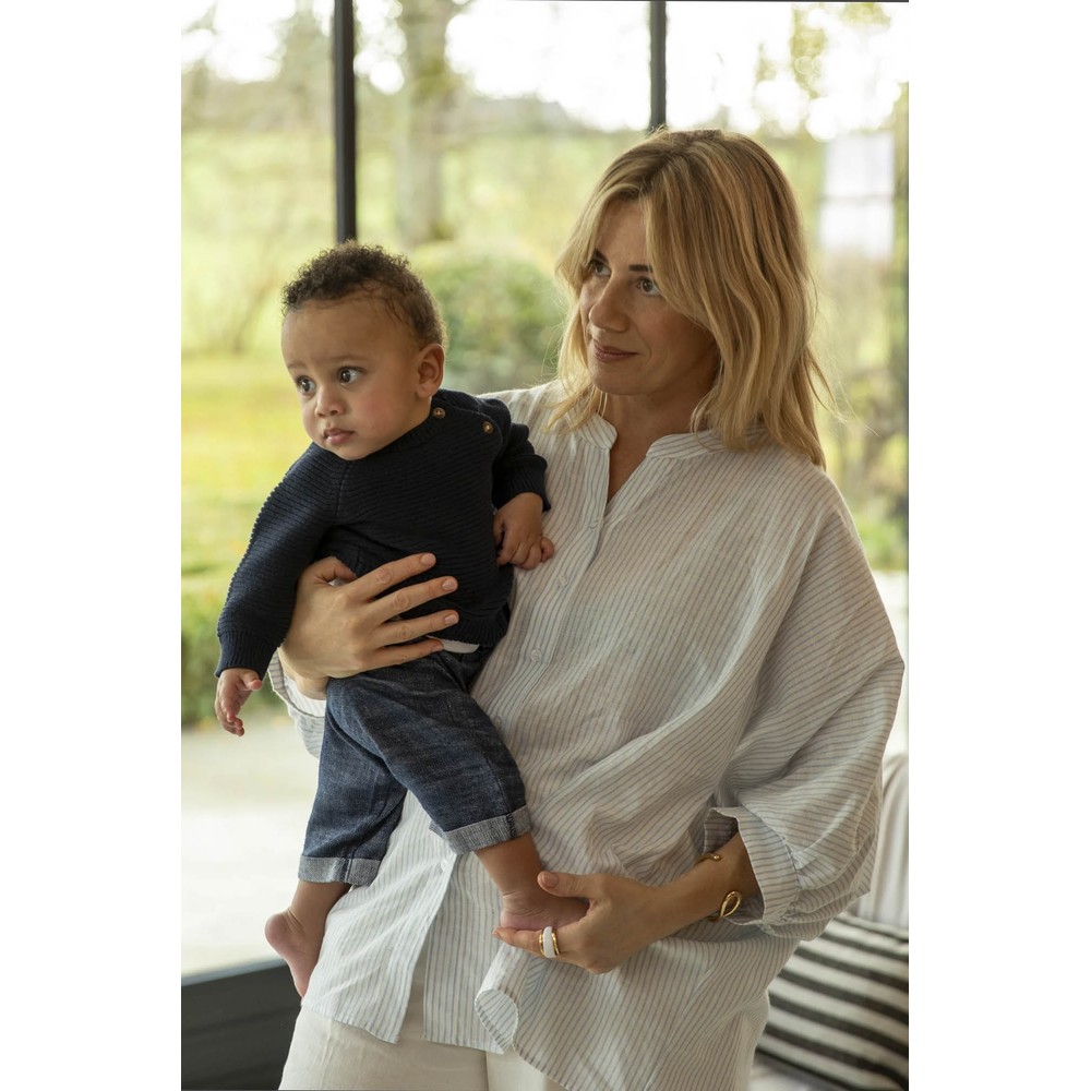 Chalk Scarlett Stripe Shirt  Blue / Ecru