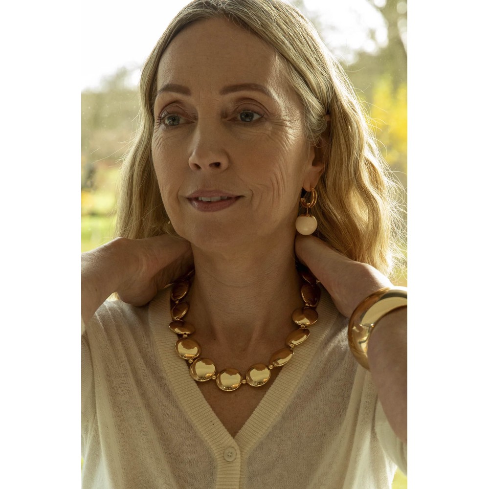 Chalk Large Gold Disc Necklace Gold