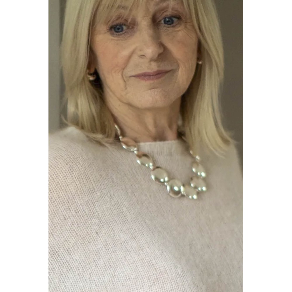 Chalk Large Silver Disc Necklace Silver