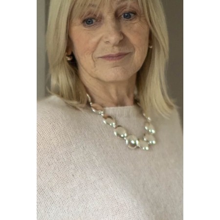 Chalk Large Silver Disc Necklace - Metallic