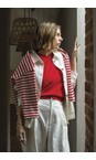 Chalk Red / Ecru Rebecca Red And Ecru Stripe Top  