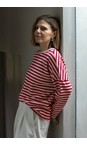Chalk Red / Ecru Rebecca Red And Ecru Stripe Top  
