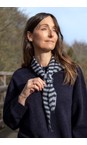 Gemini Label Accessories Navy Triangle Neck Navy Stripe Supersoft Wool Scarf  