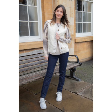 Robell Bella  Navy Contrast Stitch Slim Fit Full Length Jean - Blue