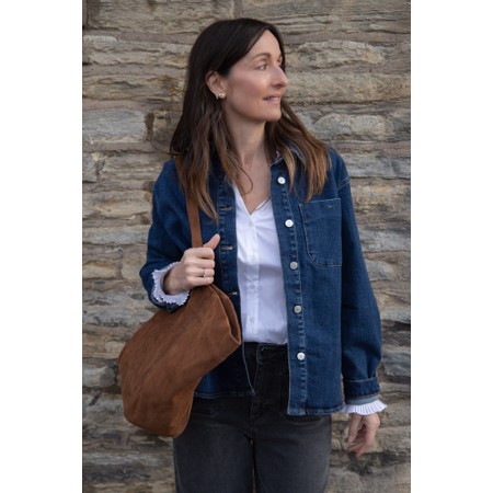 Chalk Soho Slouch Tan Suede Bag - Brown