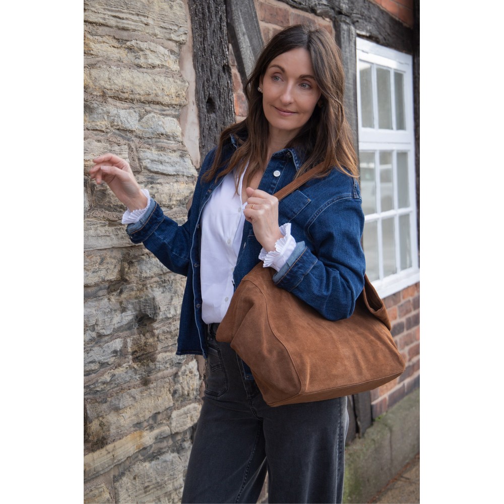 Chalk Soho Slouch Tan Suede Bag Tan