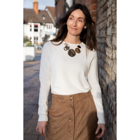 Amazing Woman Prue Cream Semi Fitted Round Jumper - Off-White