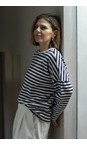 Chalk Navy / Ecru Rebecca Navy And Ecru Stripe Top  
