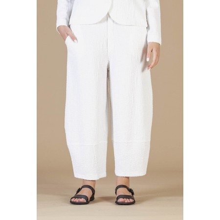 Mama B Mira J Crinkle Jacquard Trouser - White