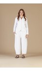 Mama B Bianco Mira J Crinkle Jacquard Trouser  
