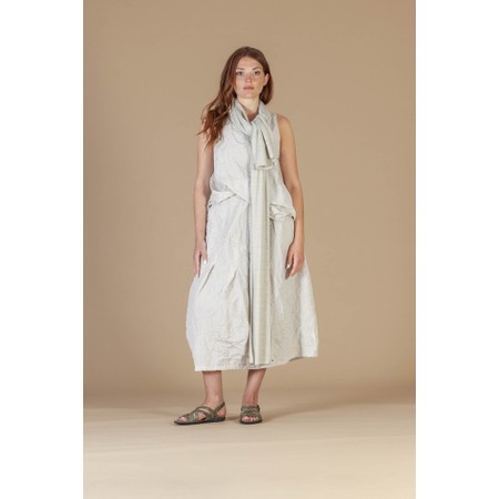 Mama B Luglio G Crinkle Calce Check Top - Grey