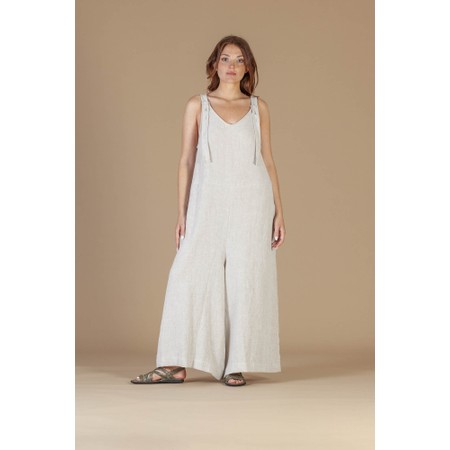 Mama B Finet L Plain Linen Jumpsuit - Grey