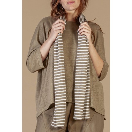 Mama B Lumpa Cumin Thin Stripe Linen Scarves - Orange