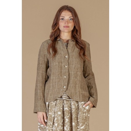 Mama B Adel A/E Cumino Fitted Check Jacket - Beige