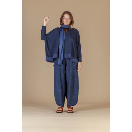 Mama B Bamboo Blu Wide Trim Hem Top - Blue