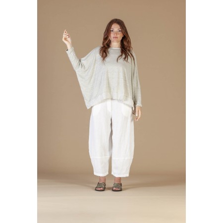 Mama B Bamboo Calce Wide Trim Hem Top - Grey