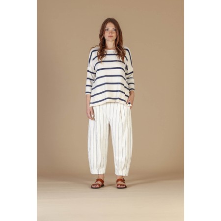 Mama B Emotiva R Blu Relaxed Stripe Eco Fleece Jumper - Blue